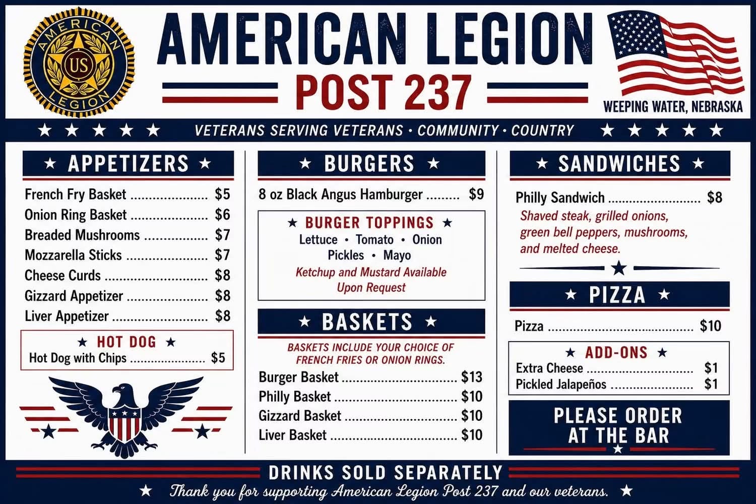 WW legion menu