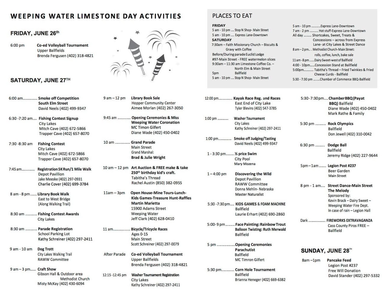 ww limestone day 2026 schedule
