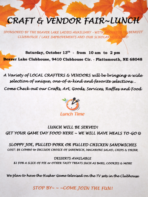 2018 10 10 BL craft and vendor flyer