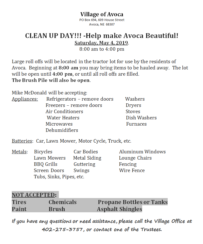Avoca Newsletter