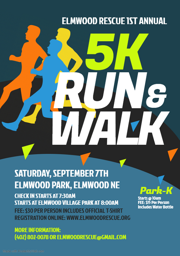 Elmwood 5K Run Walk Flyer